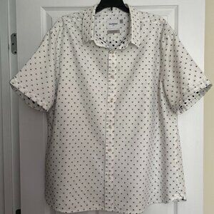 Men's Shirt Goodfellow & Co  Size XXL Fits Like XL Short Sleeve White with Black